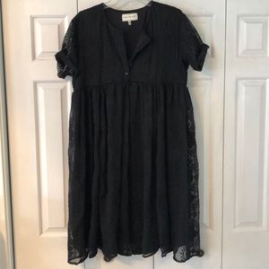 Piper & Scoot Black Embroidered Dress (M)